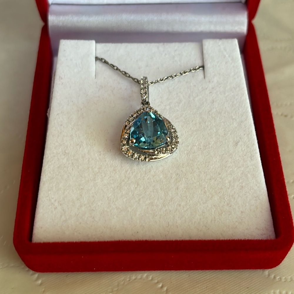 Blue Topaz Pendant- Never Worn